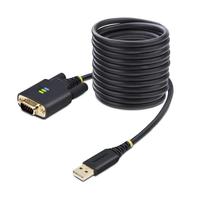 StarTech.com 10ft (3m) USB to Serial Adapter Cable, COM Retention, Interchangeable Screws/Nuts, USB-A to DB9 RS232, FTDI IC, ESD Protection, Windows/ on Productcaster.