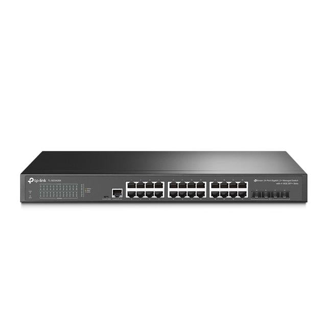 TP-Link JetStream 24-Port Gigabit L2+ Managed Switch with 4 10GE SFP+ Slots on Productcaster.