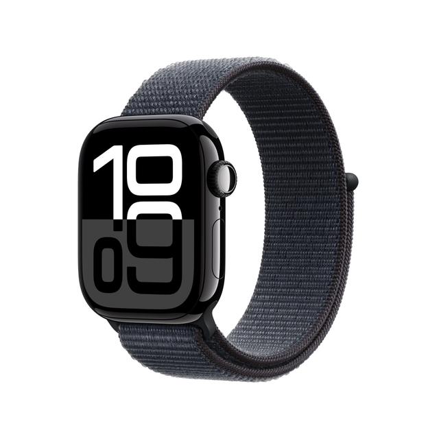 Apple Watch Series 10 GPS 42mm Jet Black Aluminium Case with Ink Sport Loop on Productcaster.