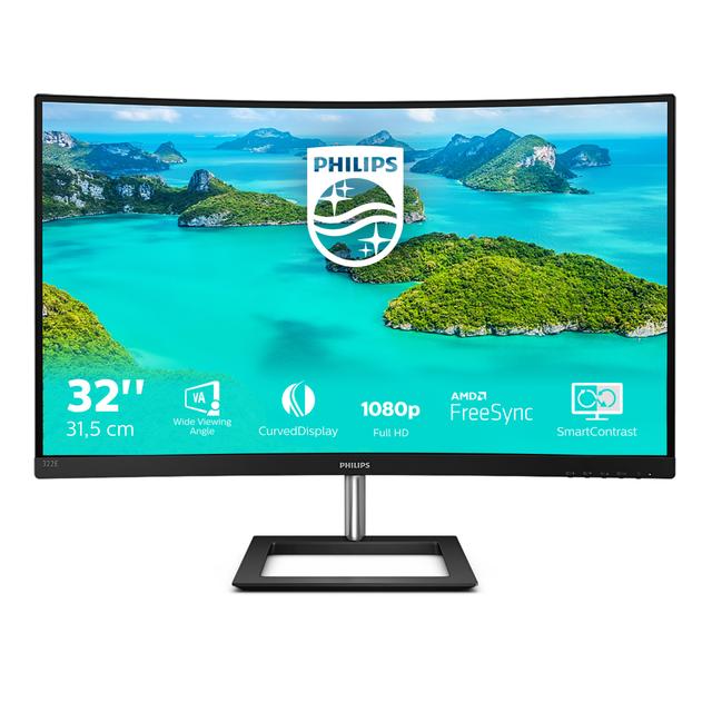 Philips E Line 322E1C/00 LED display 80 cm (31.5") 1920 x 1080 pixels Full HD LCD Black on Productcaster.