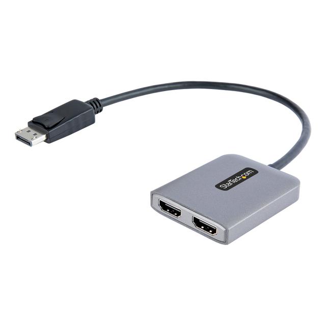 StarTech.com DP to Dual HDMI MST HUB - Dual HDMI 4K 60Hz - DisplayPort Multi Monitor Adapter with 1ft / 30cm cable - DP 1.4 Multi Stream Transport Hub on Productcaster.