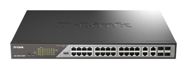 D-Link DSS 200G-28MPP - Switch - Managed - 24 x 10/100/1000 (PoE) + 4 x combo SFP - rack-mountable - PoE (518 W) on Productcaster.