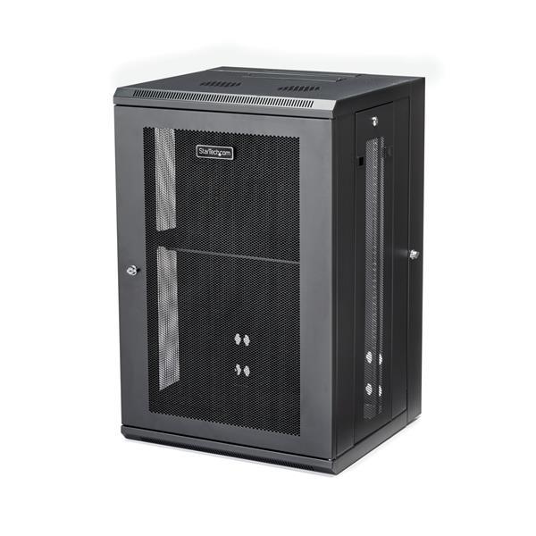 StarTech.com 18U 19" Wall Mount Network Cabinet - 16" Deep Hinged Locking IT Network Switch Depth Enclosure - Assembled Vented Computer Equipment Data on Productcaster.