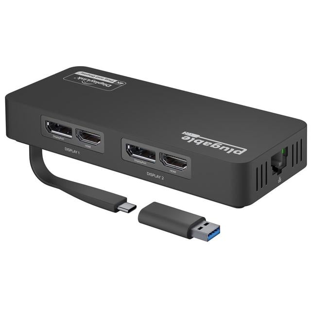 Plugable Technologies 4K DisplayPort and HDMI Dual Monitor Adapter with Ethernet on Productcaster.