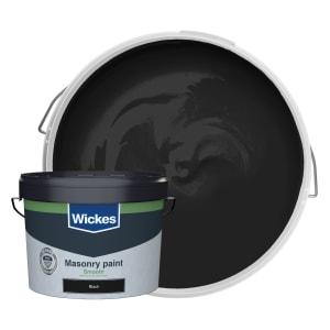 Wickes Smooth Masonry Paint - Black - 10L on Productcaster.