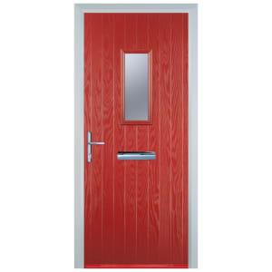 Door-Stop 1 Square Red Right Hand Composite Door - 920 x 2100mm on Productcaster.