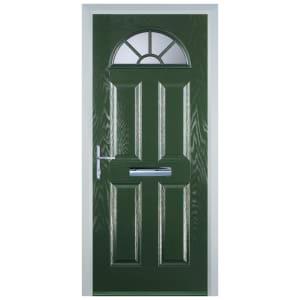 Door-Stop 4 Panel Sunburst Green Right Hand Composite Door - 920 x 2100mm on Productcaster.