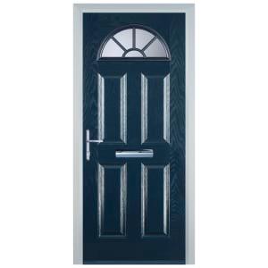 Door-Stop 4 Panel Sunburst Blue Right Hand Composite Door - 920 x 2100mm on Productcaster.