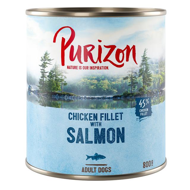 Purizon bez obilovin,  6 x 800 g / 400 g - 5 + 1 zdarma! - Losos se špenátem a kokosem (6 x 800 g) on Productcaster.