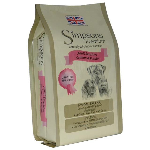 Dwupak Simpson Premium, 2 x 12 kg  - Sensitive Adult Salmon & Potato on Productcaster.