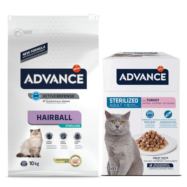 Advance granule, 10 / 15 kg + Advance kapsičky 12 x 85 g za skvělou cenu - Sterilized Hairball 10 kg + Sterilized krocan on Productcaster.