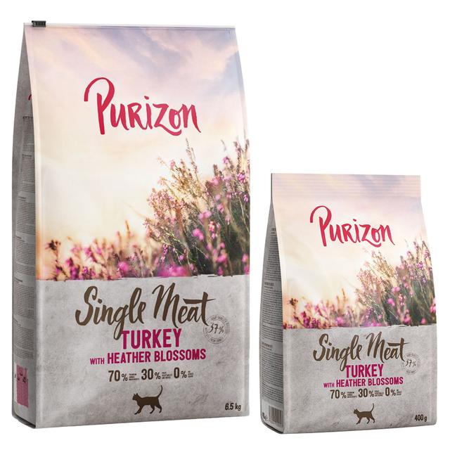 Purizon: karma sucha dla kota, 6,5 kg  + 800 g gratis! - Single Meat, indyk z kwiatami wrzosu on Productcaster.