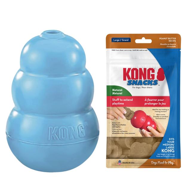 KONG: zabawki dla psa + Snacks Peanut Butter, przysmak dla psa, rozmiar L w super cenie! - Puppy, XS, niebieski on Productcaster.