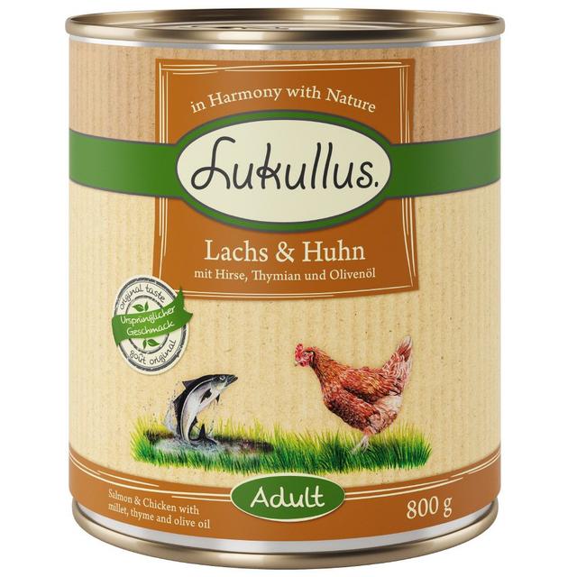 Lukullus Naturkost Adult, 6 x 800 g  - Łosoś i kurczak on Productcaster.