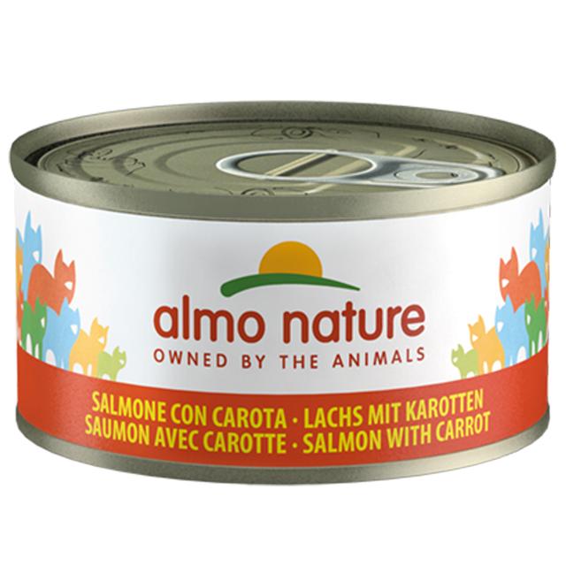 Almo Nature konzervy, 24 x 70 g - 20 + 4 zdarma - Losos s mrkvou (24 x 70 g) on Productcaster.