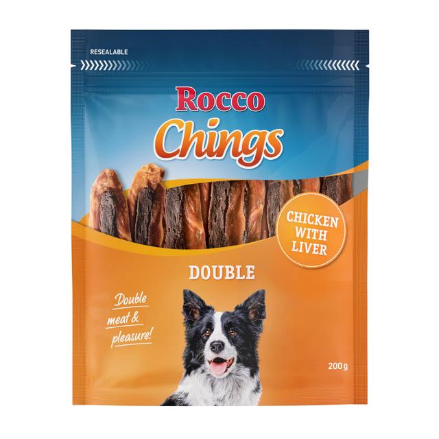 Rocco Chings Double mięsne paski do żucia - Kurczak i wątróbka, 200 g on Productcaster.