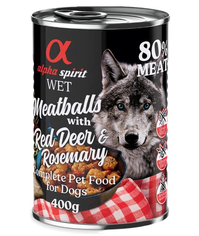 alpha spirit Dog Meatballs, 6 x 400 g - Jeleń szlachetny z rozmarynem on Productcaster.