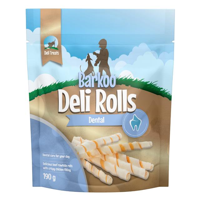 Barkoo Deli Rolls Dental skręcane rurki do żucia - Ok. 12,7 cm, ⌀ 1,7 cm (3 x 190 g) on Productcaster.