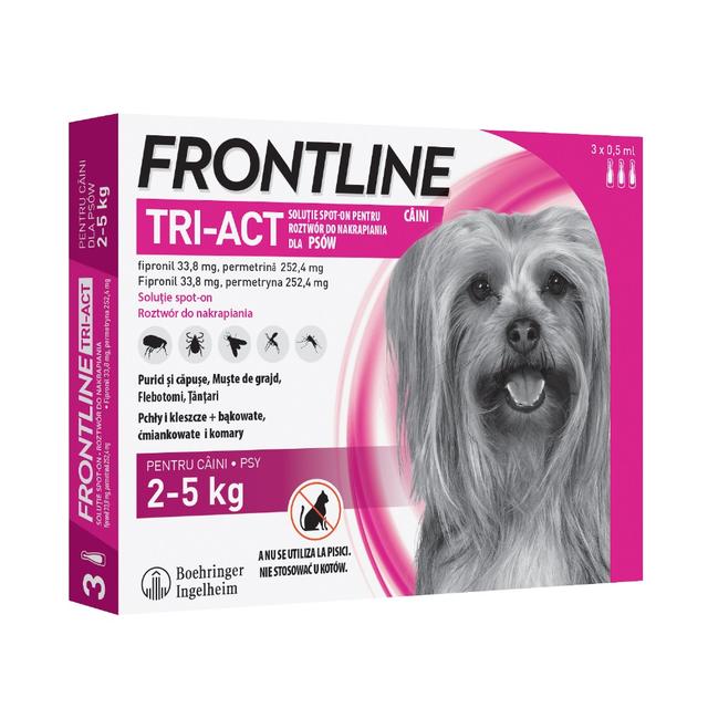 Frontline Tri-Act Spot-on dla psów - S: 5-10 kg (3 pipety x 1 ml) on Productcaster.