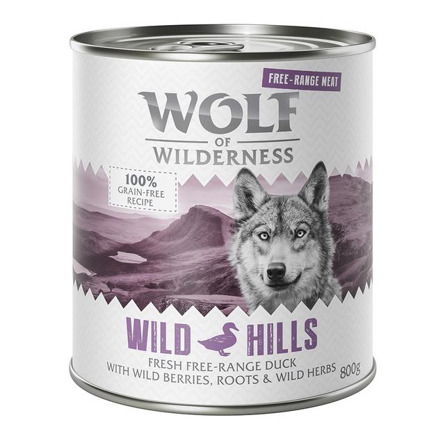 Výhodné balení Wolf of Wilderness "Free-Range Meat" 12 x 800 g - Wild Hills - kachní on Productcaster.