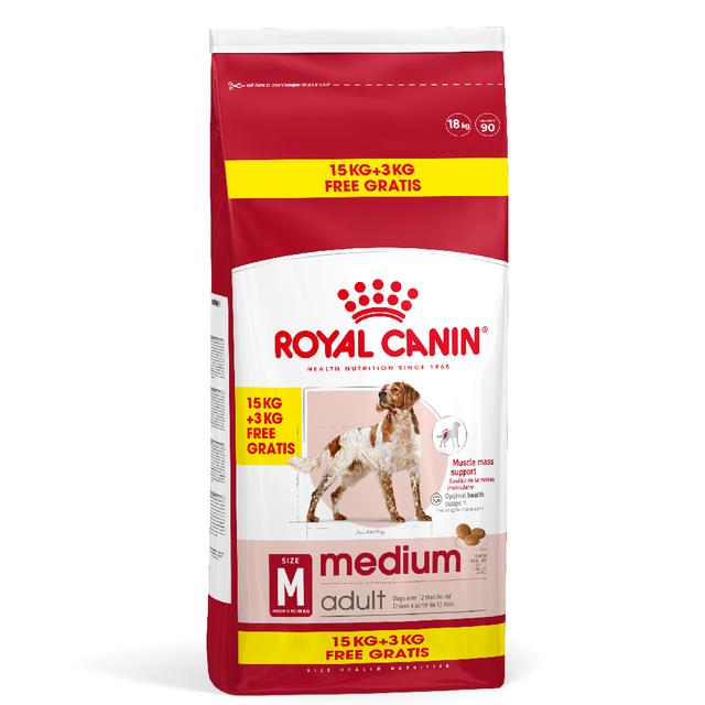 8 + 1 kg / 15 + 3 kg gratis! Royal Canin Size, 9 kg / 18 kg - Medium Adult, 15 kg + 3 kg gratis! on Productcaster.