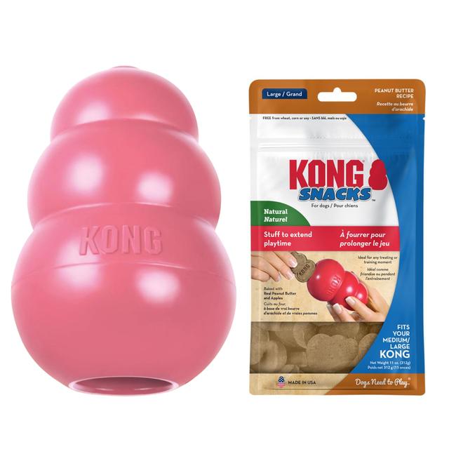 KONG: zabawki dla psa + Snacks Peanut Butter, przysmak dla psa, rozmiar L w super cenie! - Puppy, M, różowy on Productcaster.