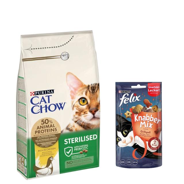 1,5 kg Purina Cat Chow Adult Special Care, karma sucha + Felix Knabber Mix, Grill, 60 g gratis!  - Sterilised on Productcaster.