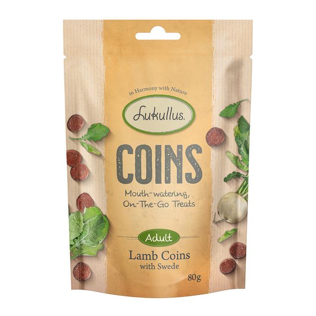 Lukullus Coins 80 g - 15 % sleva - Coins s jehněčím on Productcaster.