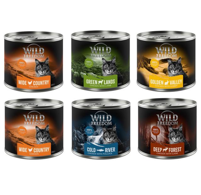 Mieszany pakiet próbny Wild Freedom Adult - 6 x 200 g: 2xkurczak, mintaj, jagnięcina, królik, dziczyzna on Productcaster.