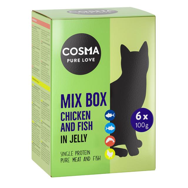 Cosma Original kapsička 6 x 100 g - mix (tichomořský tuňák, tuňák pruhovaný, kuřecí prsa a losos) on Productcaster.