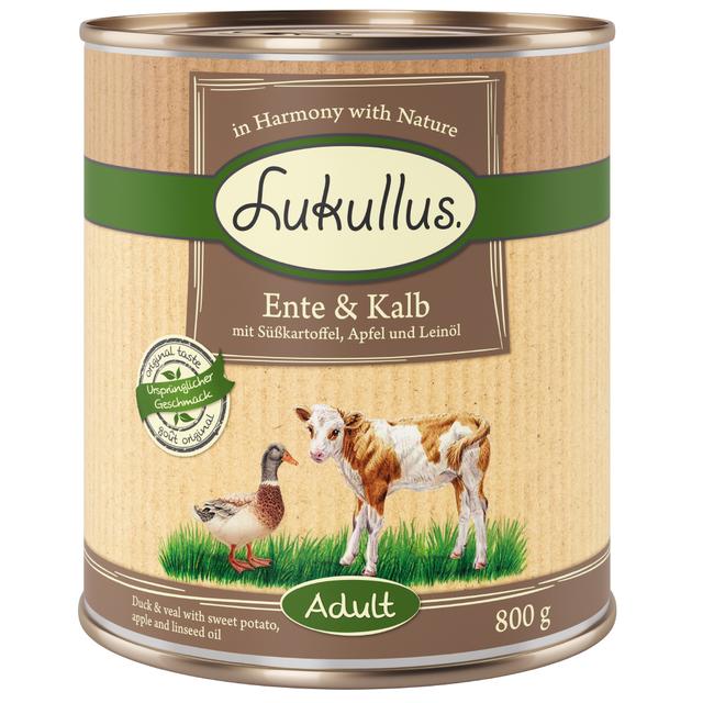 25 zł taniej! Lukullus, karma mokra, 24 x 800 g - Naturkost Adult: kaczka i cielęcina (bez zbóż) on Productcaster.