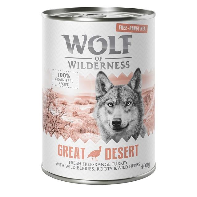 Wolf of Wilderness Adult "Mięso ze zrównoważonej hodowli" - Great Desert - Indyk, 12 x 400 g on Productcaster.