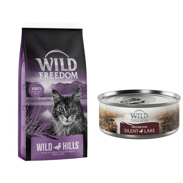 10% taniej! Wild Freedom, karma sucha dla kota, 6,5 kg + Wild Freedom Instinctive, 6 x 70 g  - Adult „Wild Hills”, kaczka, 6,5 kg + Silent Lake – Kaczka i kurczak on Productcaster.