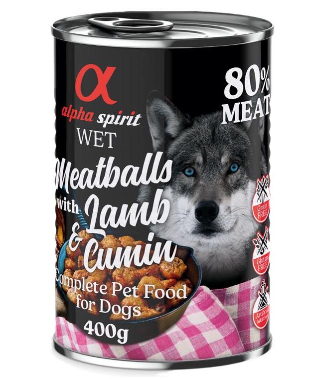 alpha spirit Dog Meatballs, 6 x 400 g - Jagnięcina z kminem rzymskim on Productcaster.