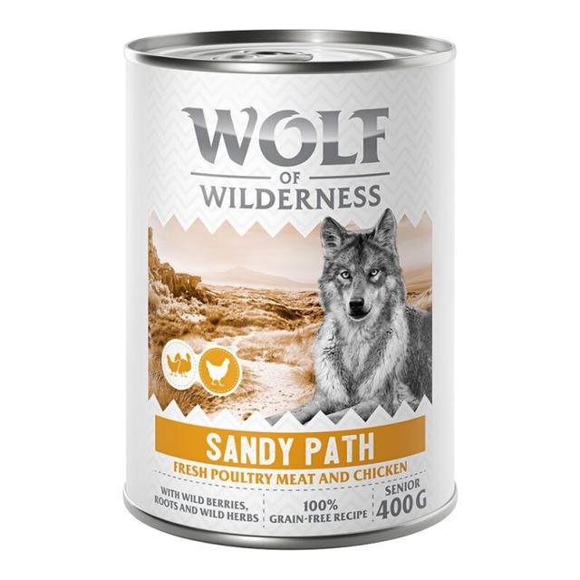 Wolf of Wilderness Senior 6 x 400 g - se spoustou čerstvé drůbeže  - Sandy Path - drůbež s kuřecím on Productcaster.