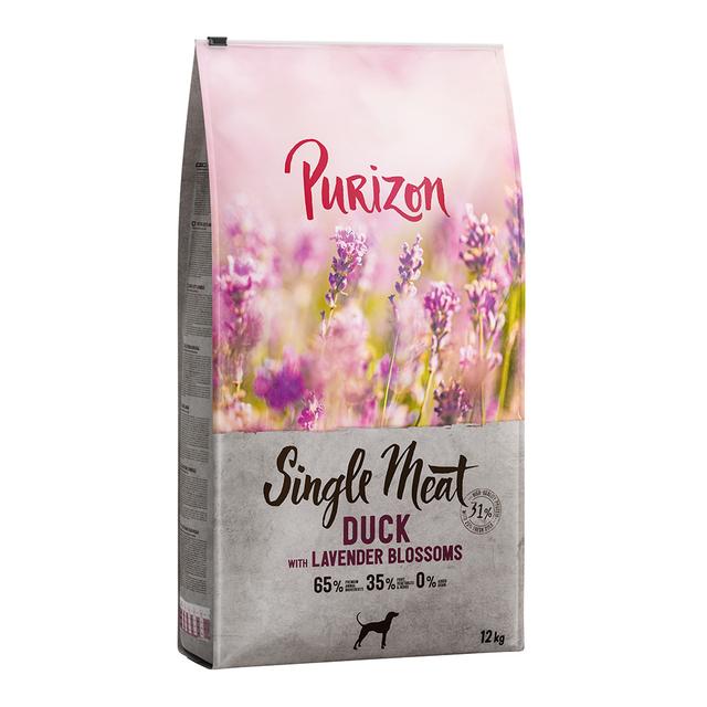 Dwupak Purizon, 2 x 12 kg - Single Meat Adult, kaczka z jabłkiem i kwiatami lawendy on Productcaster.