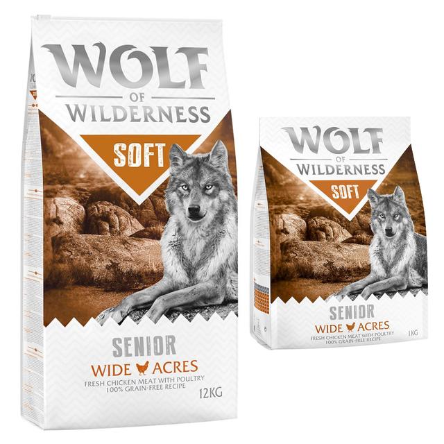 12 + 1 kg gratis! Wolf of Wilderness karma sucha dla psa, 13 kg - Senior „Soft – Wide Acres”, kurczak on Productcaster.