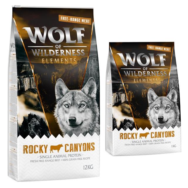 12 + 1 kg gratis! Wolf of Wilderness karma sucha dla psa, 13 kg - "Rocky Canyons", wołowina z wolnego wybiegu - bez zbóż on Productcaster.