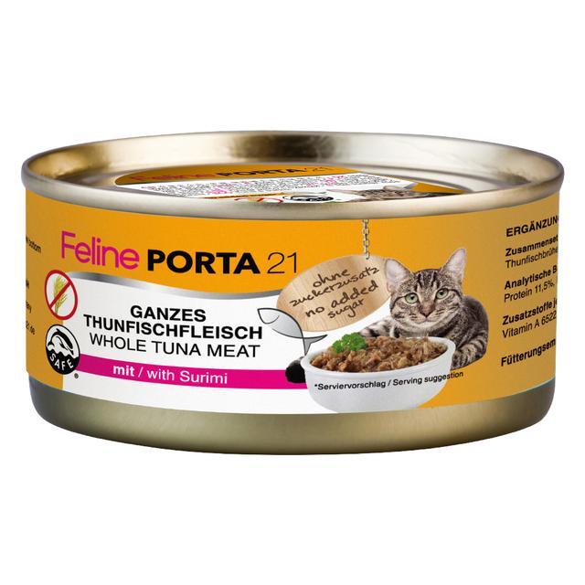 Feline Porta 21 krmivo pro kočky 6 x 156 g - Tuňák se surimi on Productcaster.