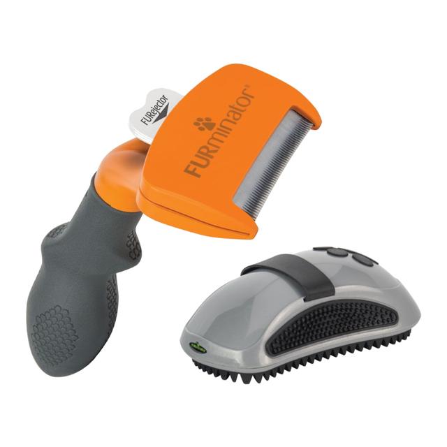 FURminator Dog deShedding Tool + Curry Comb kartáč zdarma!  - M krátkosrstá plemena - šířka hřebene 6,1 cm + Curry Comb hřeblo  cca. d 12 x š 6 x v 4 cm on Productcaster.