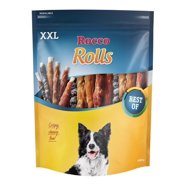 Rocco Rolls XXL pałeczki do żucia - Mix: Filet z piersi kurczaka, pierś z kaczki, ryba, 1 kg on Productcaster.