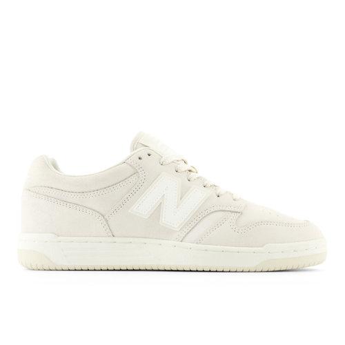 New Balance Unisex 480 in Beige/Weiß, Leather, Größe 44 on Productcaster.