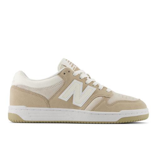 New Balance Uomo 480 in Marrone/Beige/Bianca, Leather, Taglia 37.5 on Productcaster.