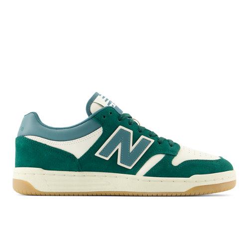 New Balance Unisex 480 i Green/Beige Leather, Storlek 40.5 on Productcaster.