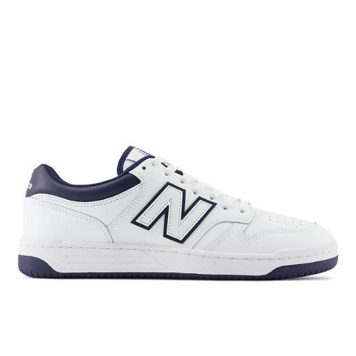 New Balance Herren 480 in White/Blue, Leather, Größe 44.5 on Productcaster.