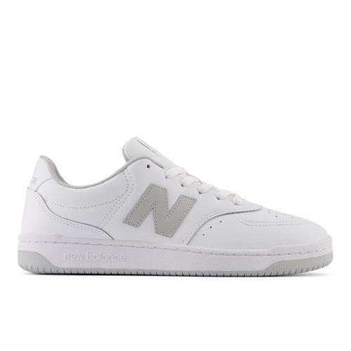 New Balance Unisex BB80 i White/Grey Leather, Storlek 39.5 on Productcaster.