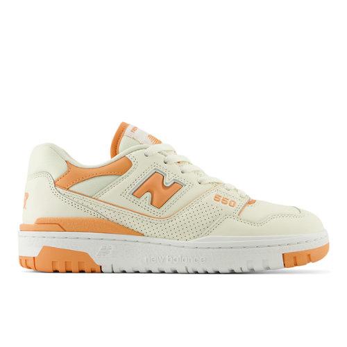 New Balance Damen BBW550 in Beige/Orange/Weiß, Leather, Größe 37.5 on Productcaster.