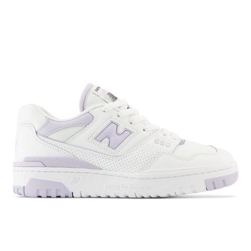 New Balance Damen 550 in White/Purple, Leather, Größe 41 on Productcaster.