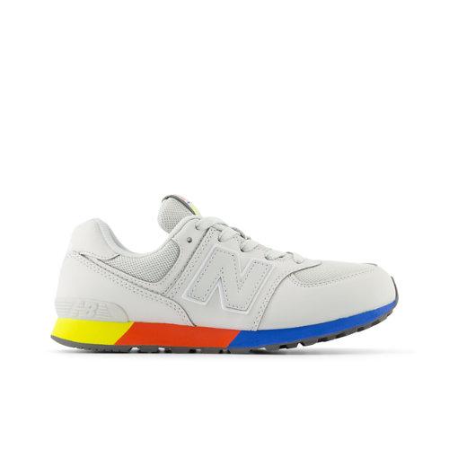 New Balance Kinder 574 in Grau/Gelb, Synthetic, Größe 35.5 on Productcaster.