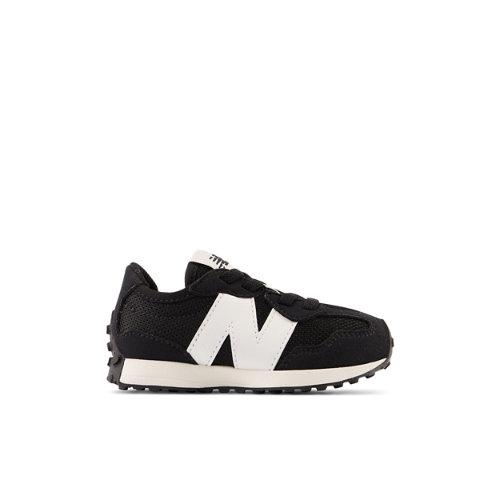 New Balance Niños 327 Bungee Lace en Negro/Blanca, Synthetic, Talla 21 on Productcaster.